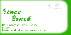 vince bonek business card